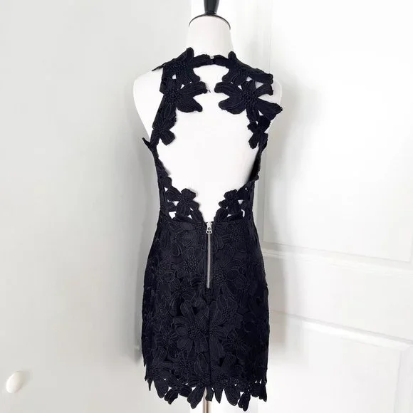 Saylor x Free People Black Jessa Lace Mini Dress